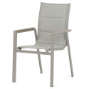 Zahradní židle, hliník, síťovina, béžová, AZC-S1110 GREY