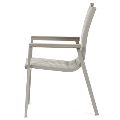 Zahradní židle, hliník, síťovina, béžová, AZC-S1110 GREY