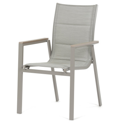 Zahradní židle, hliník, síťovina, béžová, AZC-S1110 GREY