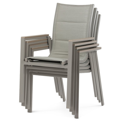 Zahradní židle, hliník, síťovina, béžová, AZC-S1110 GREY