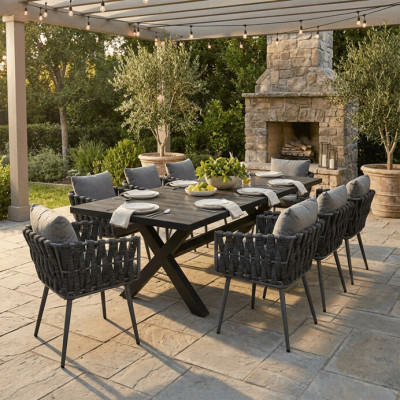 Zahradní židle, kov, látka, šedá, AZC-1105 GREY