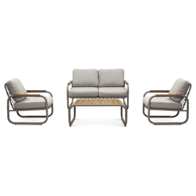 Zahradní sestava, kov, béžová, AZS-L1913 CRM